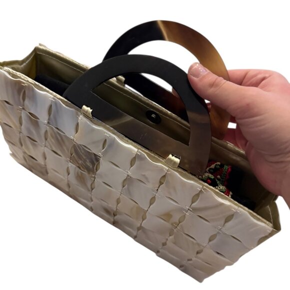 TICO Collection Vintage purse Handmag MOP Mother of Pearl Horn handles handmade - Picture 6 of 11